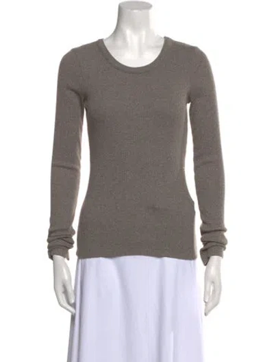 Pre-owned Agolde Scoop Neck Long Sleeve T-shirt In Gray