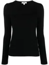 Agolde Fitted Top With Deep Neckline In Black