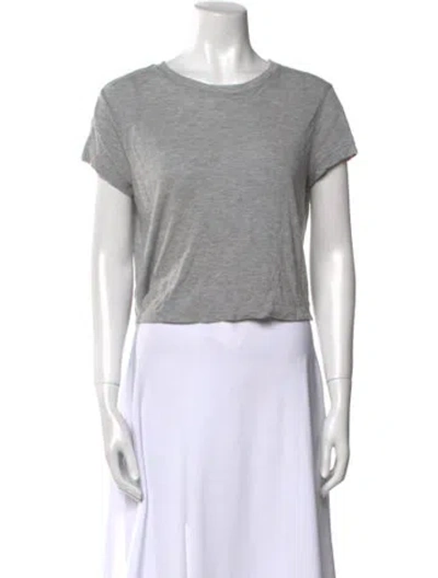 Pre-owned Agolde Scoop Neck Short Sleeve Crop Top In Gray