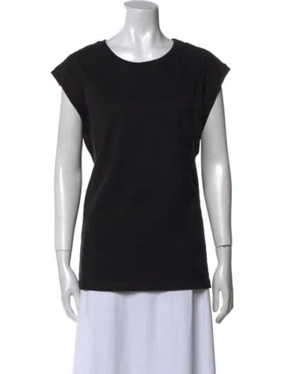 Pre-owned Agolde Scoop Neck Short Sleeve T-shirt In Black