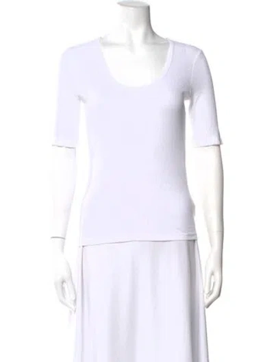 Pre-owned Agolde Scoop Neck Short Sleeve T-shirt In White