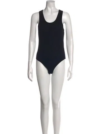Pre-owned Agolde Scoop Neck Sleeveless Bodysuit In Black