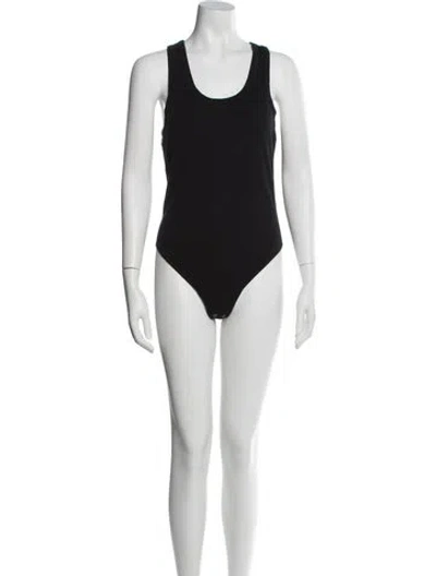 Pre-owned Agolde Scoop Neck Sleeveless Bodysuit In Black