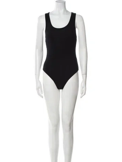 Pre-owned Agolde Scoop Neck Sleeveless Bodysuit In Black