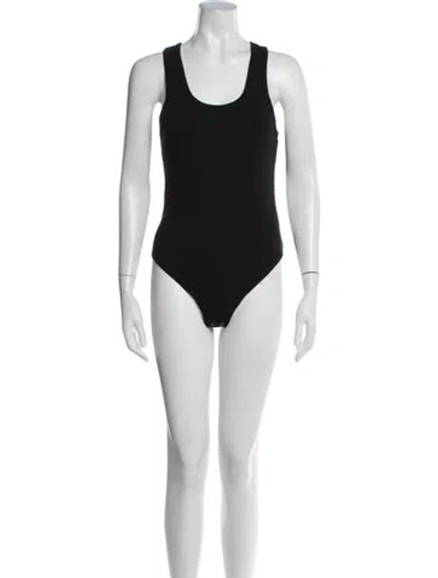 Pre-owned Agolde Scoop Neck Sleeveless Bodysuit In Black