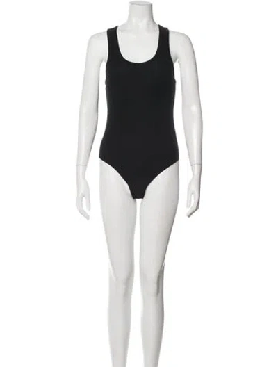 Pre-owned Agolde Scoop Neck Sleeveless Bodysuit In Black