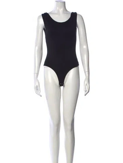 Pre-owned Agolde Scoop Neck Sleeveless Bodysuit In Black