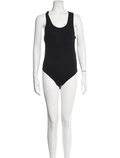 Pre-owned Agolde Scoop Neck Sleeveless Bodysuit In Black