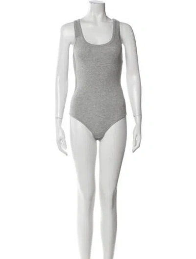 Pre-owned Agolde Scoop Neck Sleeveless Bodysuit W/ Tags In Gray