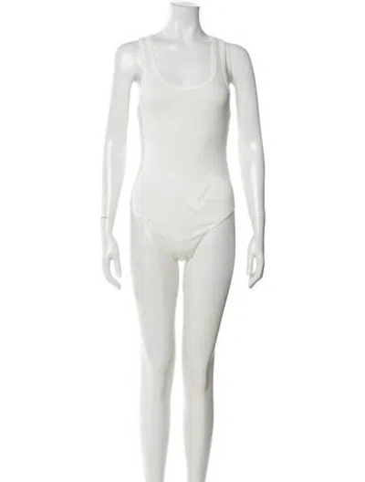 Pre-owned Agolde Scoop Neck Sleeveless Bodysuit In White