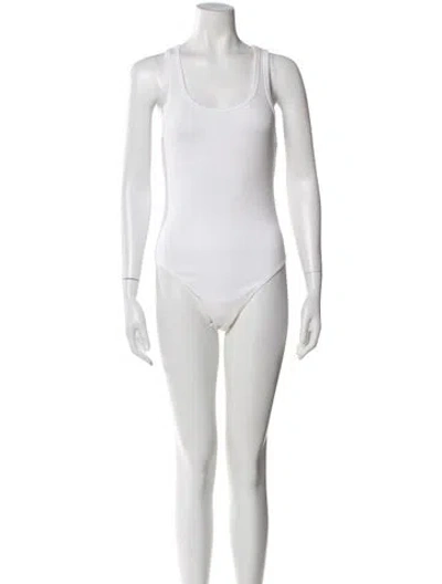 Pre-owned Agolde Scoop Neck Sleeveless Bodysuit In White