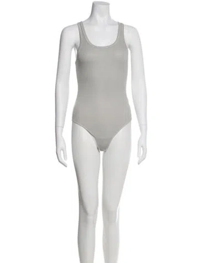 Pre-owned Agolde Scoop Neck Sleeveless Bodysuit In White