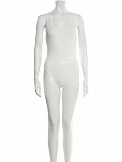 Pre-owned Agolde Scoop Neck Sleeveless Bodysuit In White