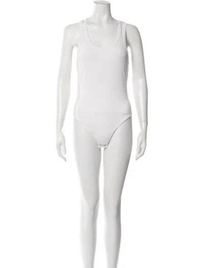Pre-owned Agolde Scoop Neck Sleeveless Bodysuit In White