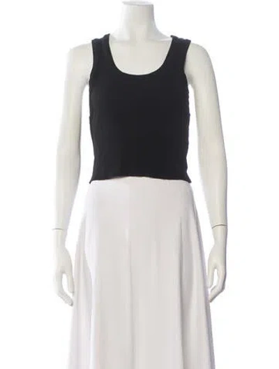 Pre-owned Agolde Scoop Neck Sleeveless Crop Top In Black
