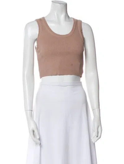 Pre-owned Agolde Scoop Neck Sleeveless Crop Top In Neutral