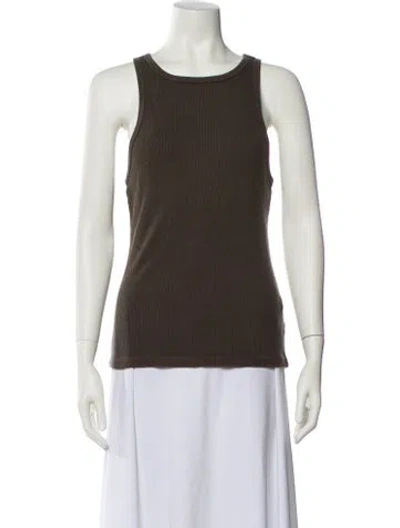 Pre-owned Agolde Scoop Neck Sleeveless Top In Brown