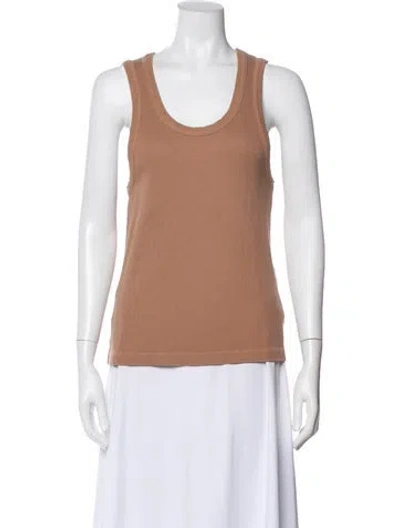 Pre-owned Agolde Scoop Neck Sleeveless Top In Brown
