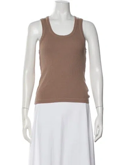 Pre-owned Agolde Scoop Neck Sleeveless Top In Brown