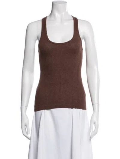 Pre-owned Agolde Scoop Neck Sleeveless Top In Brown