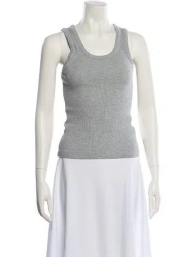 Pre-owned Agolde Scoop Neck Sleeveless Top In Gray