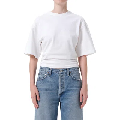 Agolde Shari Cotton T-shirt In White