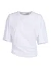 Agolde Shari Sculptural Ruched T-shirt In White