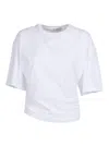 Agolde Shari Sculptural Ruched T-shirt In White
