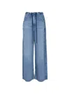 Agolde Shaw Drawstring Wide Leg Jeans In Script In Blue