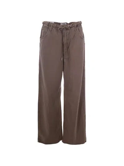 Agolde Shaw Drawstring-waist Wide-leg Jeans In Blue
