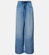 Agolde Shaw Drawstring Wide Leg Jeans In Script In Blue