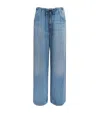 Agolde Shaw Drawstring Wide Leg Jeans In Script In Blue