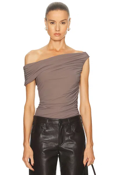 Agolde Sherilyn Bodysuit In Brown