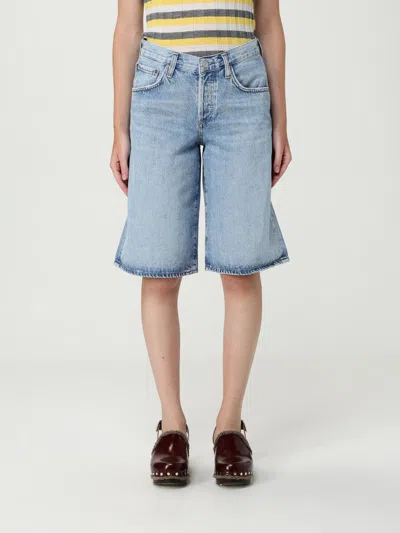 Agolde Short  Woman Color Denim In Blue
