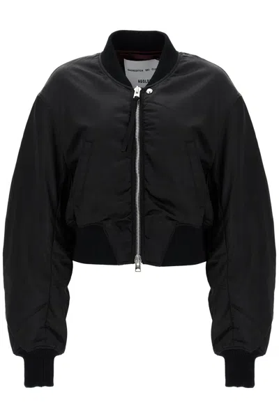 Agolde Short Jett Bomber In Black