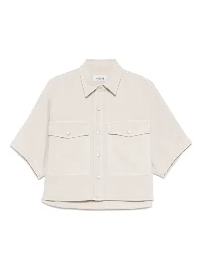 Agolde Short Sleeve Shirt In White