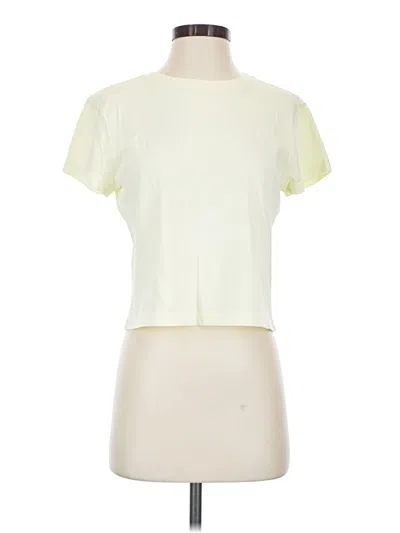 Pre-owned Agolde Short Sleeve Top Ivory Crew Neck Tops