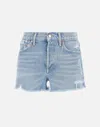 Agolde Ridley Vintage High Rise Shorts In Blue