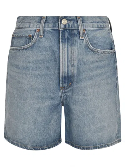 Agolde Buttoned Denim Shorts In Mode