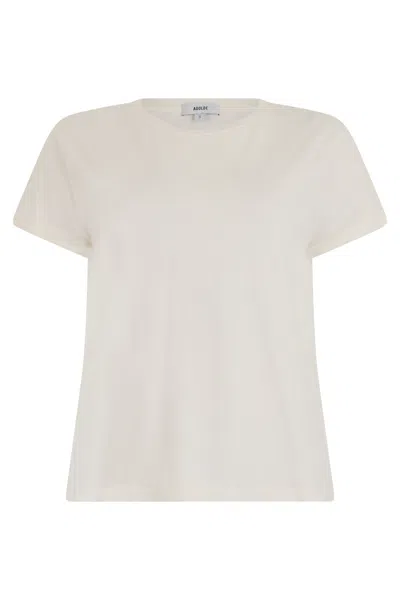 Agolde Short-sleeve Cotton T-shirt In Beige