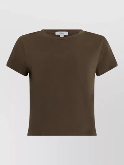 Agolde Short-sleeve Cotton T-shirt In Brown