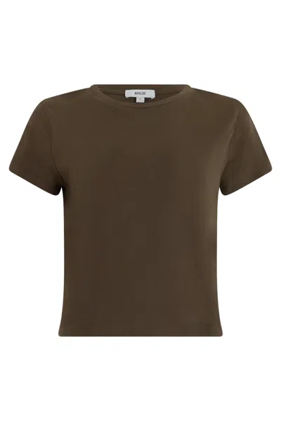 Agolde Short-sleeve Cotton T-shirt In Brown