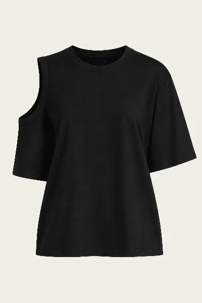 Agolde Shoulder Cut-out T-shirt In Black