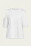 Agolde Shoulder Cut Out T-shirt In White