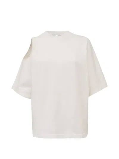 Agolde Shoulder Cut-out T-shirt In Gray