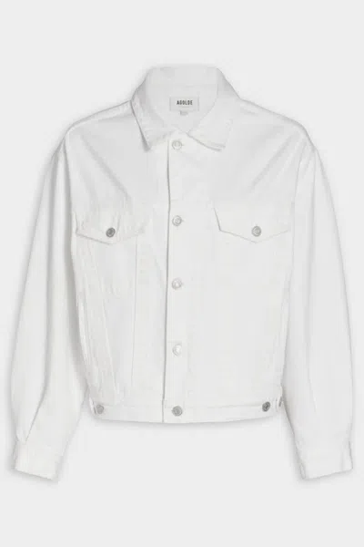 Agolde Off-white Martika Denim Jacket In Fortune Cookie