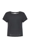 Agolde Shrunken Cotton T-shirt In Grey
