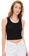 Agolde Binx Ribbed Stretch-lyocell And Organic Cotton-blend Tank In Black