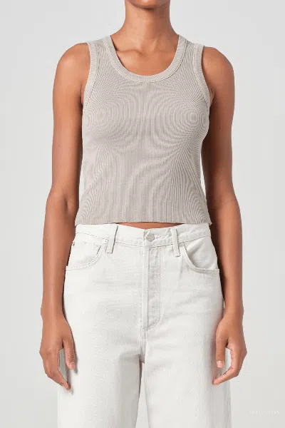 AGOLDE SHRUNKEN POPPY TANK IN DRAB