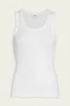 Agolde Shrunken Poppy Tank In White In Multi